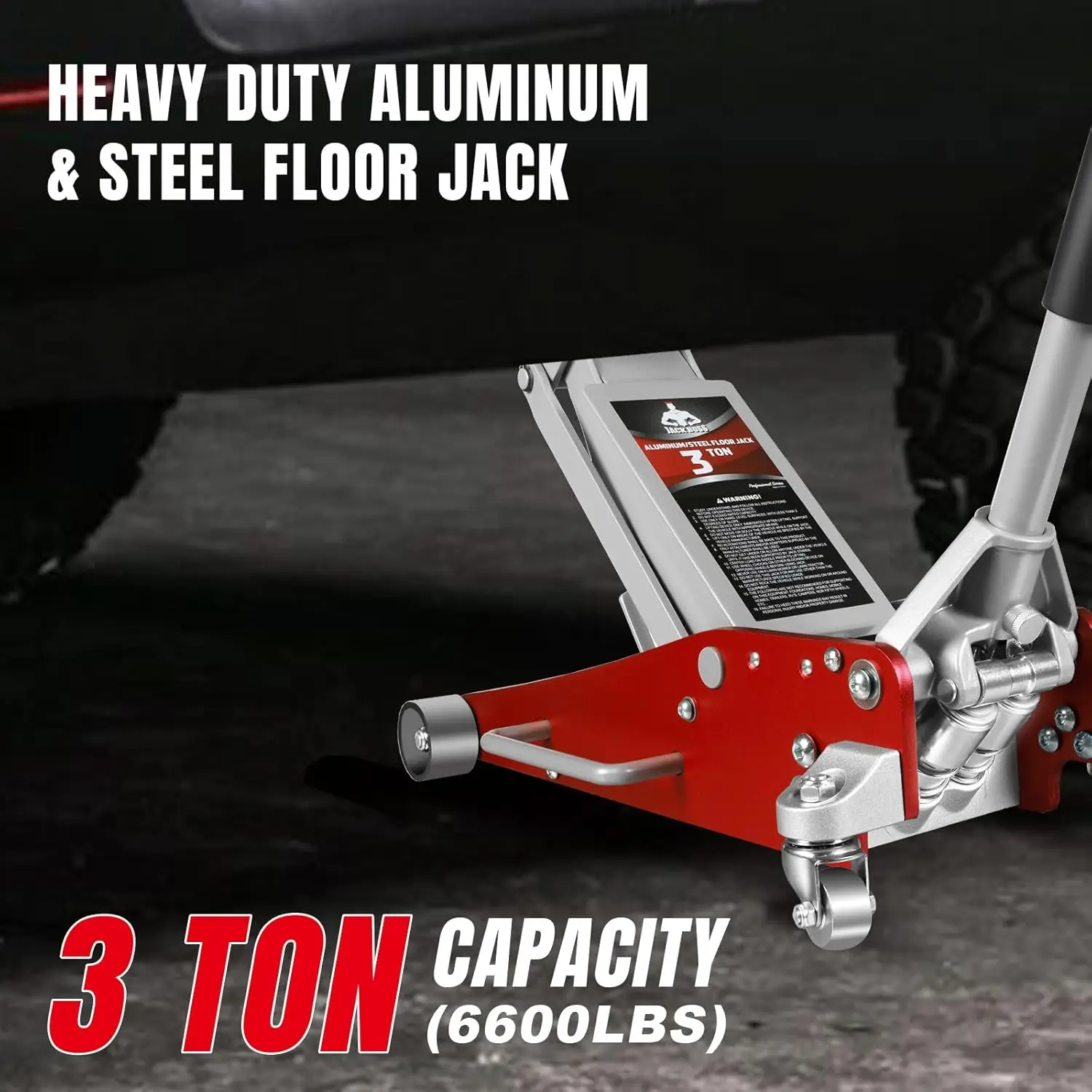 Aluminum and Steel Racing Floor Jack, 3-Ton Capacity, Dual Piston Pump for SUVs and Lifting Range