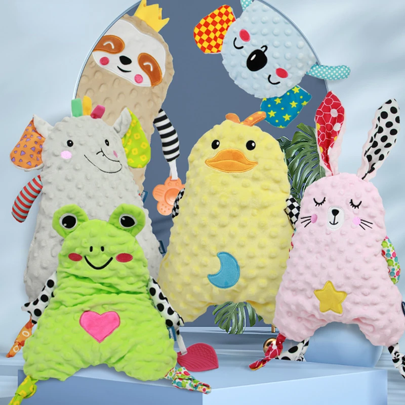 

Новые мягкие куклы-животные, детские куклы, Прорезыватель для новорожденных, успокаивающее полотенце, мягкая удобная силиконовая кукла-прорезыватель