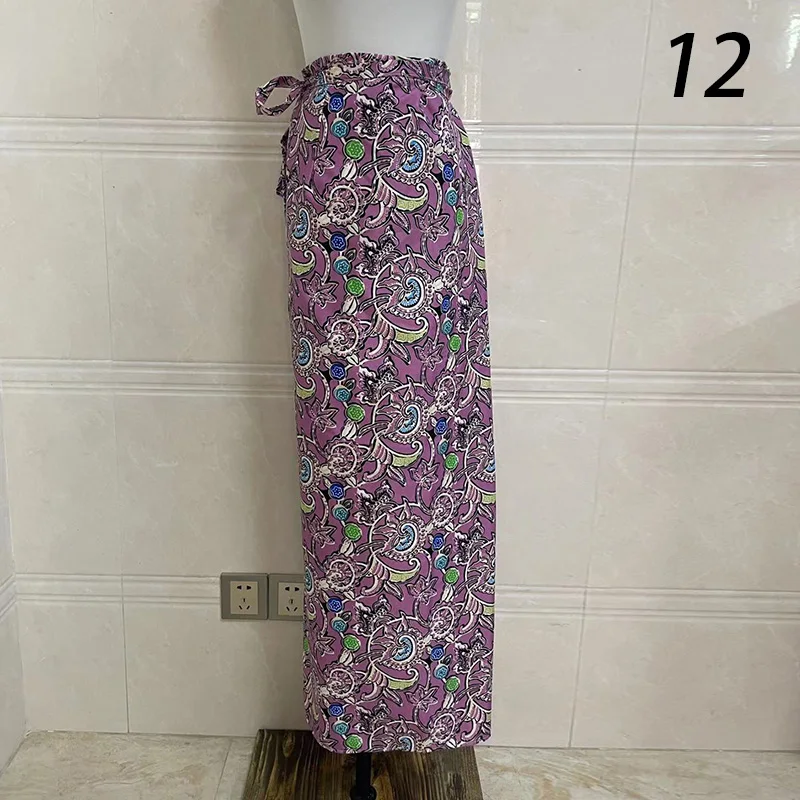 Jupe Portefeuille Sarong En Coton Thaïlandais : Jupe Longue Tissée Traditionnelle - France