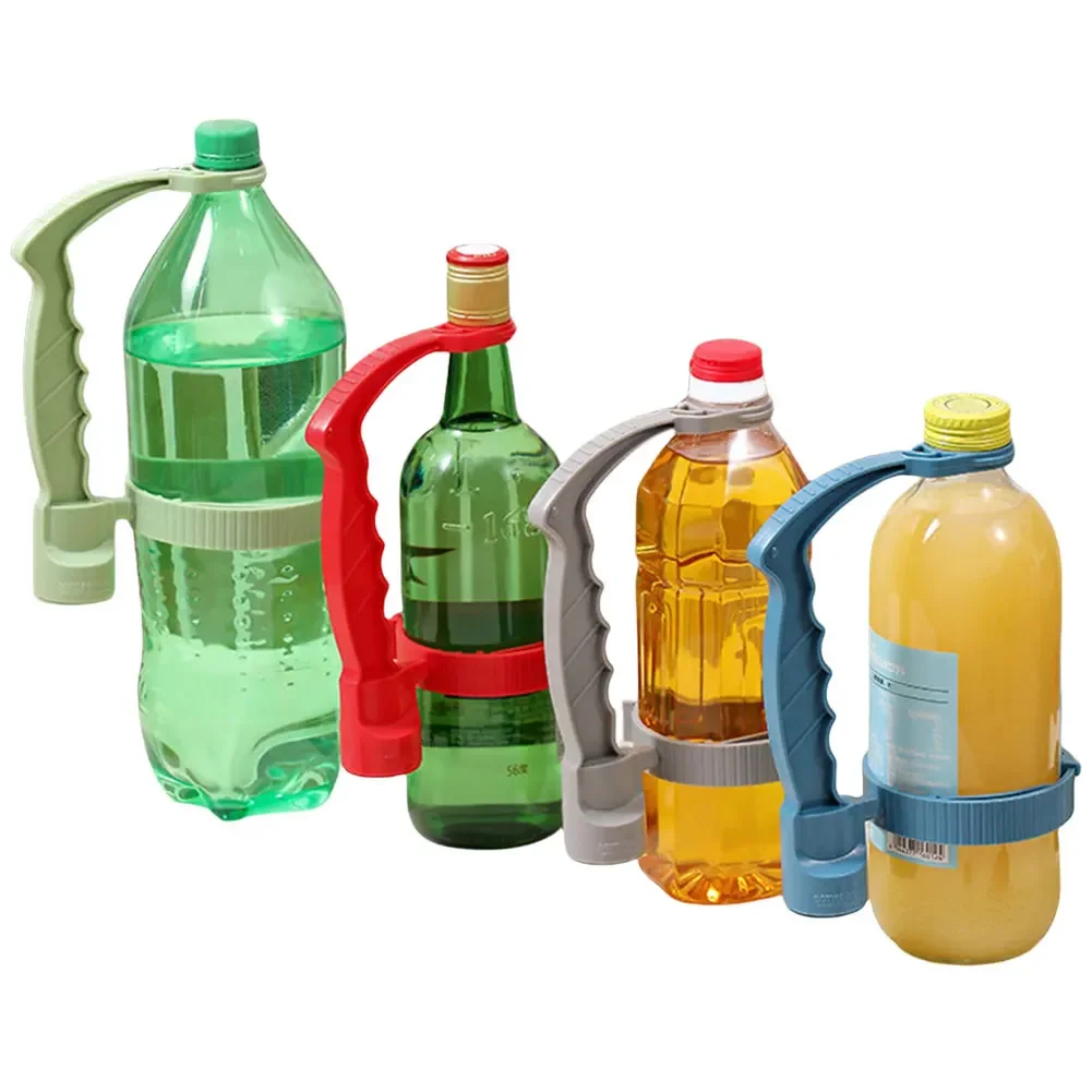 5-1PCS Beverage Bottle Inverting Handle Holder Built-in Bottle Opener Drink Bottle Grip Bar Plastic Universal Bottle Holder