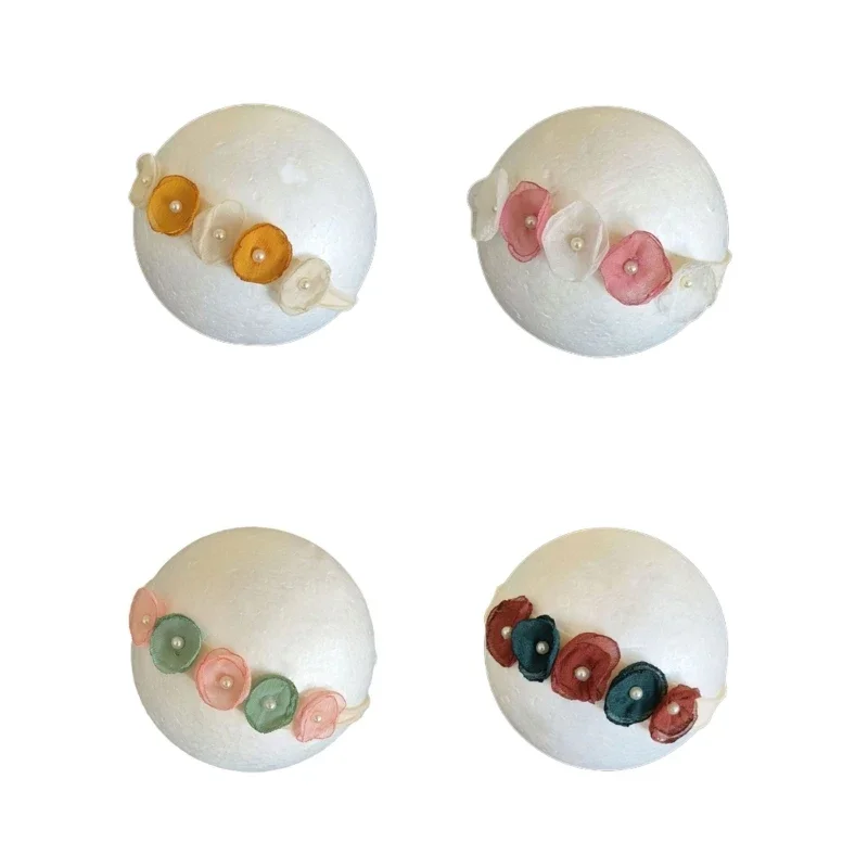 

Newborn Photoshooting Props Pearl Flower Headband Elegant Photo Hairband for Newborn Infant Photography Props Headwear