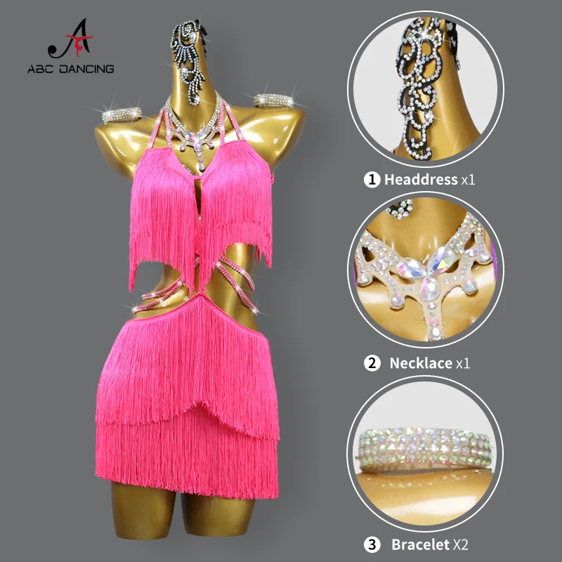 Dance Dress New Latin Dance Dress Competition Sexy Women Ball Party Performance Clothes Girl Kid Prom Costume Ladies Line Suit Practice Wear