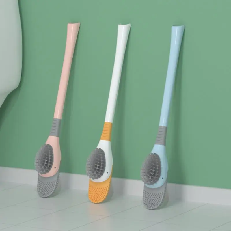 Creative Ducks Toilet Brush With Holder Stand Longhandled Toilet Brush No Dead Angle Bendable