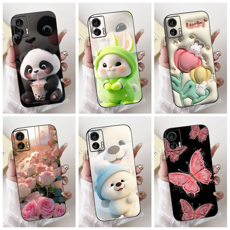 Cute Panda Cartoon Shockproof Soft TPU Phone Case for Motorola Edge 30 Lite