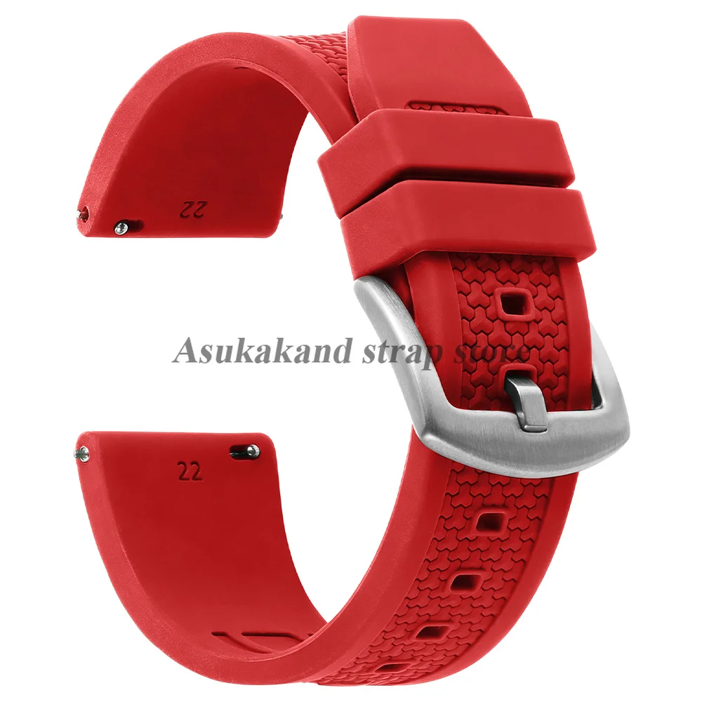 Enhanced Silicone Sport Watch Band with Quick Release - Men's Rubber Bracelet
