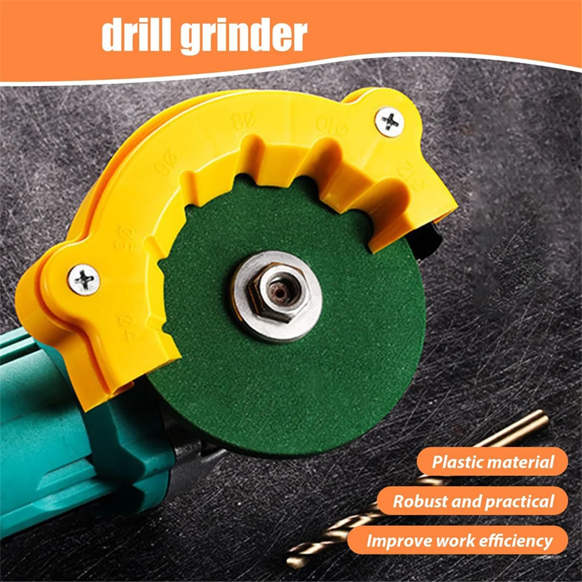 SEMOIC Drill Bit Sharpener for All Bits(5/64-5/8 Inch ), Multipurpose Drill Bit Grinding Tool Attachment with Grinding Wheels