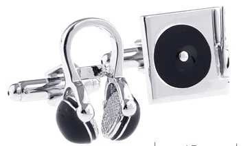 Crystal Cufflinks Guitar Cufflinks Black Color Music Design Copper Material Cufflinks whoelsale&retail