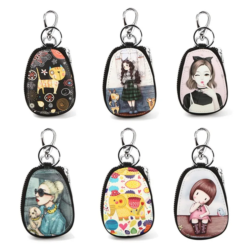 Fashion Cartoon Women Key Bag Girl Students Leather Key Wallets Case For Car Chains Cover New Lovely Holder Purse key case,key holder,key organizer,key purse,key protector