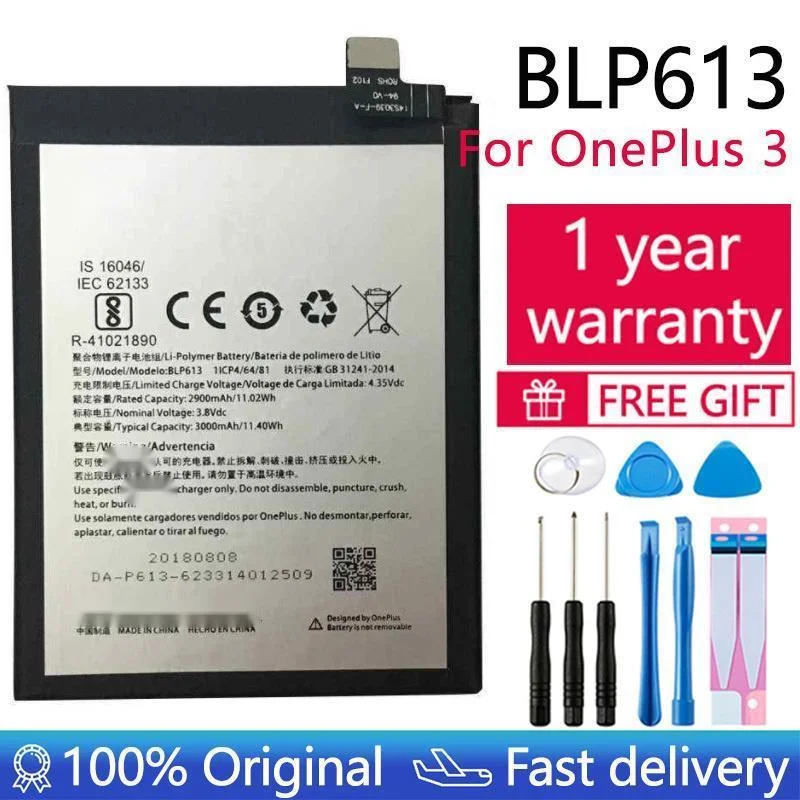 

Новый Сменный аккумулятор BLP613 3000 мАч высшего качества для OnePlus 3 One Plus 3 Three 100% оригинальные батареи