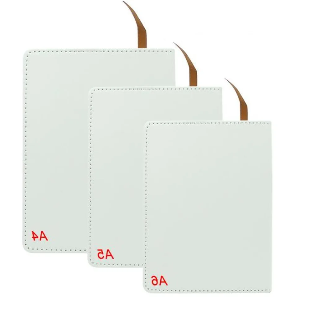 

Notepads A6 Sublimation Journals With Double Sided Tape Thermal Transfer Notebook DIY White Blanks Faux Leather Journal