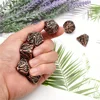 Metal DND Dice Set, 7-piece warrior head hollow design, easy to roll D&D dice, role-playing game D&D metal dice 3