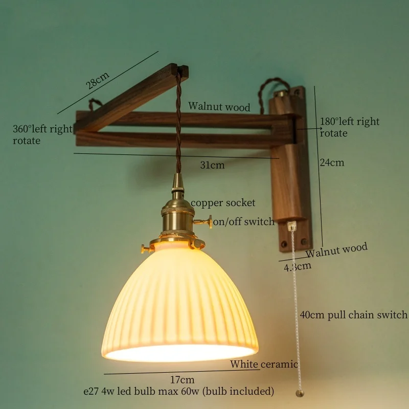 White Ceramic LED Wall Sconce 4