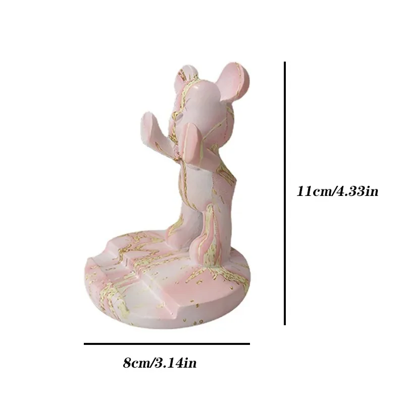 Charming French Bulldog Desk Decor: Cute Dog Sculpture Phone Holder and Home Office Ornament