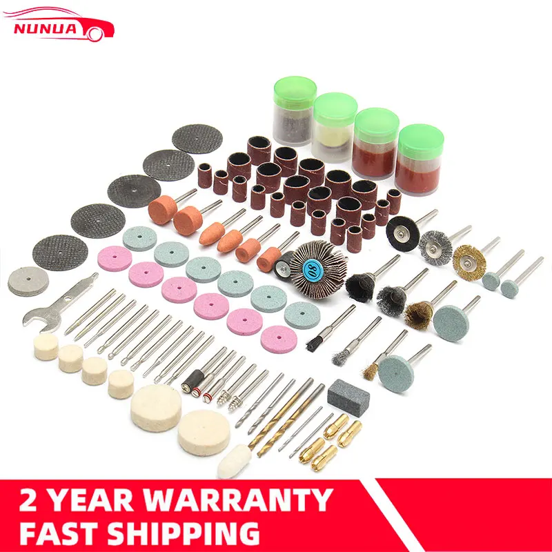 142pcs/Set Electric Grinder Rotary Tool Accessory Bit Set For Dremel Grinding Sanding Polishing Disc Wheel Tip Cutter Drill Disc