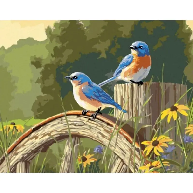 

GATYZTORY Oil Painting By Number On Canvas With Frame Birds Animals Picture Drawing Paint Kit For Adults Coloring By Number Deco