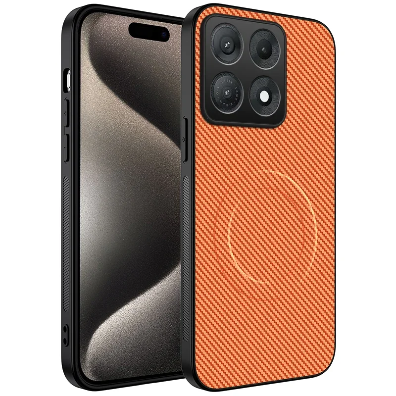 Carbon Fibre Wireless Charging Protective Phone Case with Lens Guard