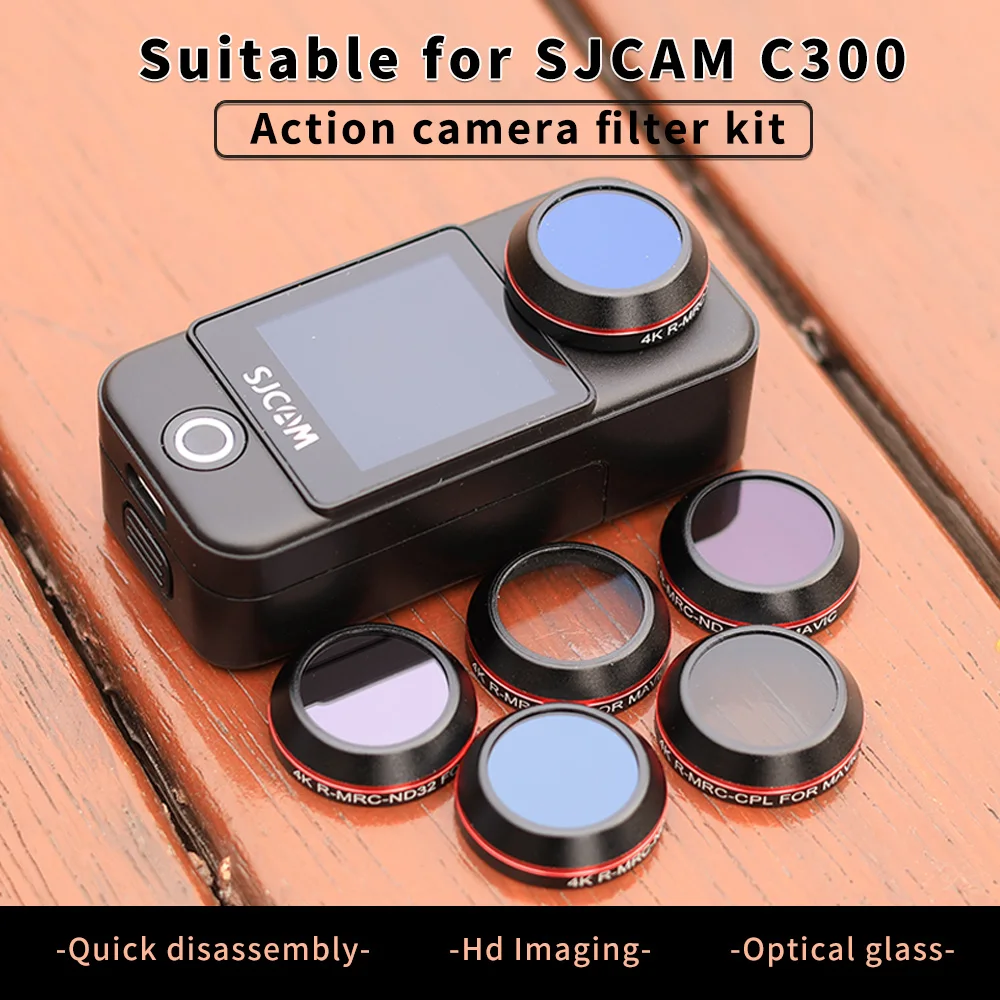 Lens Filter For SJCAM C300 Sports Camera Lens UV/CPL/NDPL Filter Optical Glass Protective Cover Filter Set Accessories 2