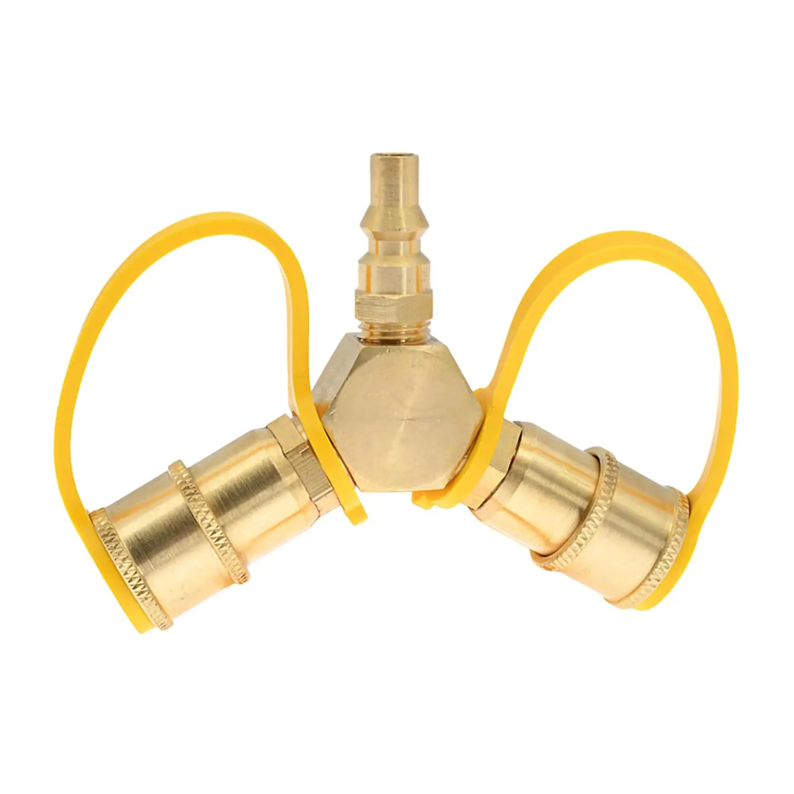 RV Propane Y Splitter Gas Tank Connection Adapter 1/4in Gas Tank Splitter 2 Way