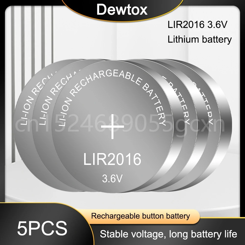 New5pcslotLIR201636VLionRechargeableButtonCoinCellBattery