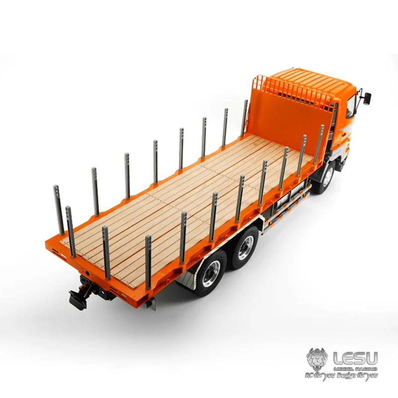 LESU 1/14 simulation truck model 6X4 flatbed truck transporter 2