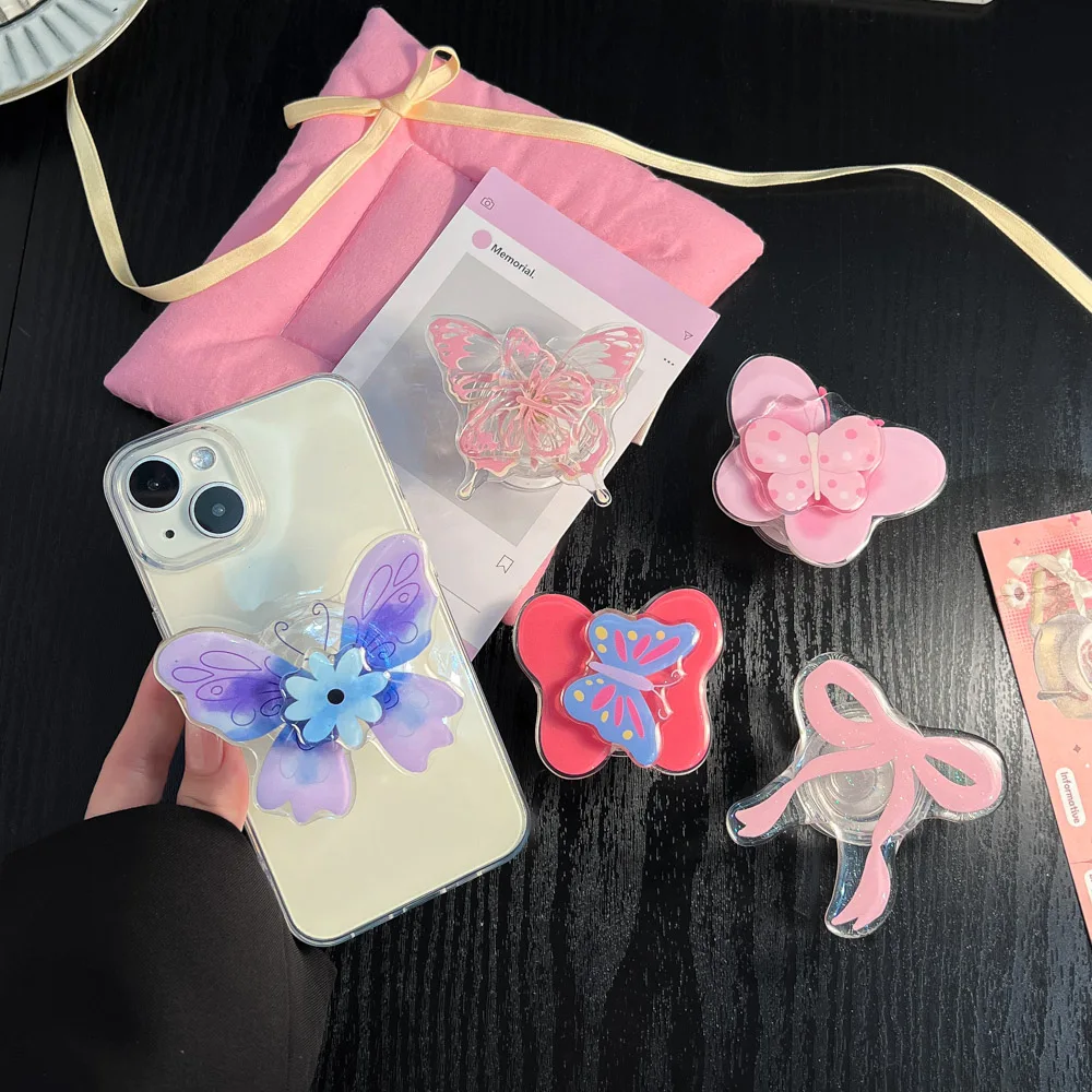 Korean Cute Butterfly Phone Grip and Stand