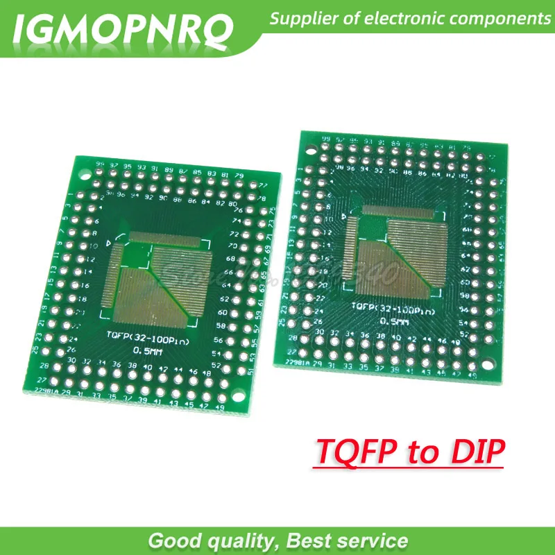 5PCS FQFP TQFP QFP 32 44 64 80 100 LQFP to DIP Transfer Board DIP Pin Board Pitch Adapter pcb board assembly printed circuit board