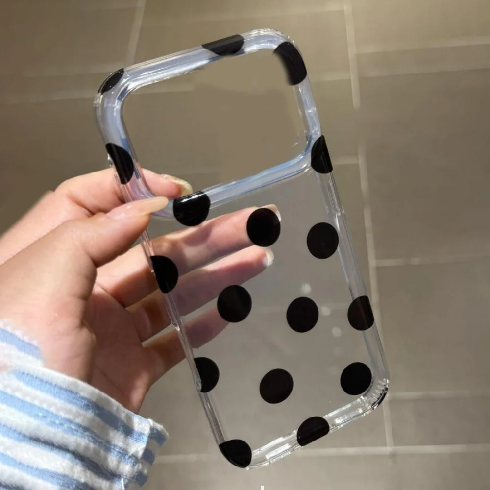 Elegant Black Polka Dot Minimalist Phone Case – Stylish Gift