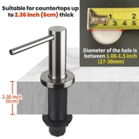 เครื่องจ่ายสบู่เหลวสแตนเลส304แข็งสำหรับอ่างล้างจานในครัวพร้อมขวดขนาด17ออนซ์และชุดหลอดขยาย47นิ้ว 3