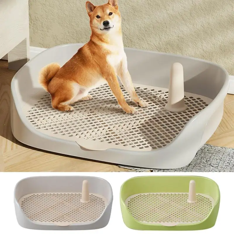 

Portable Dog Training Toilet Indoor Potty Tray Training Toilet with Fences Removable Potty Training Mesh Pads Dog Supplies