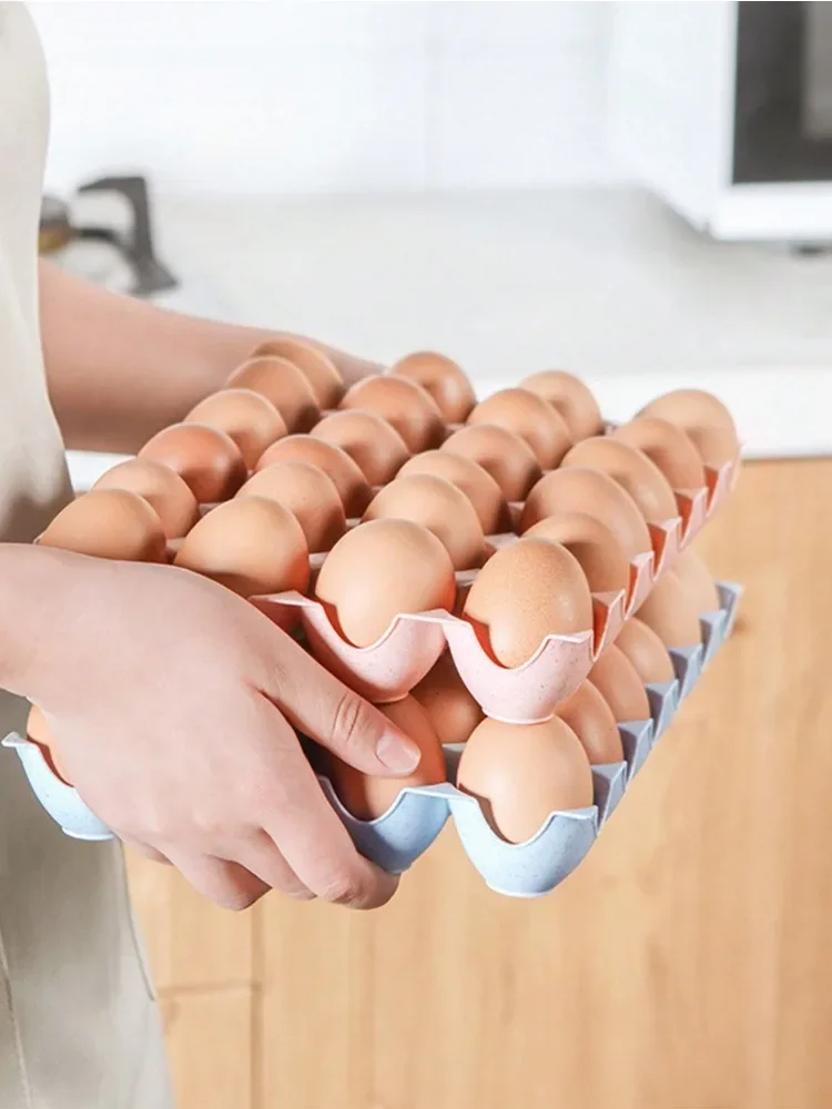 2pcs 24 Grid Egg Storage Box Refrigerator Crisper Storage Container Stackable Plastic Egg Tray Holder Kitchen Food Organizer 4