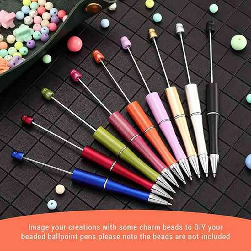 DIY 플라스틱 구슬 모양 볼펜, 맞춤형 선물, 학교 사무실 글쓰기 용품, 문구 결혼 선물, 40 개