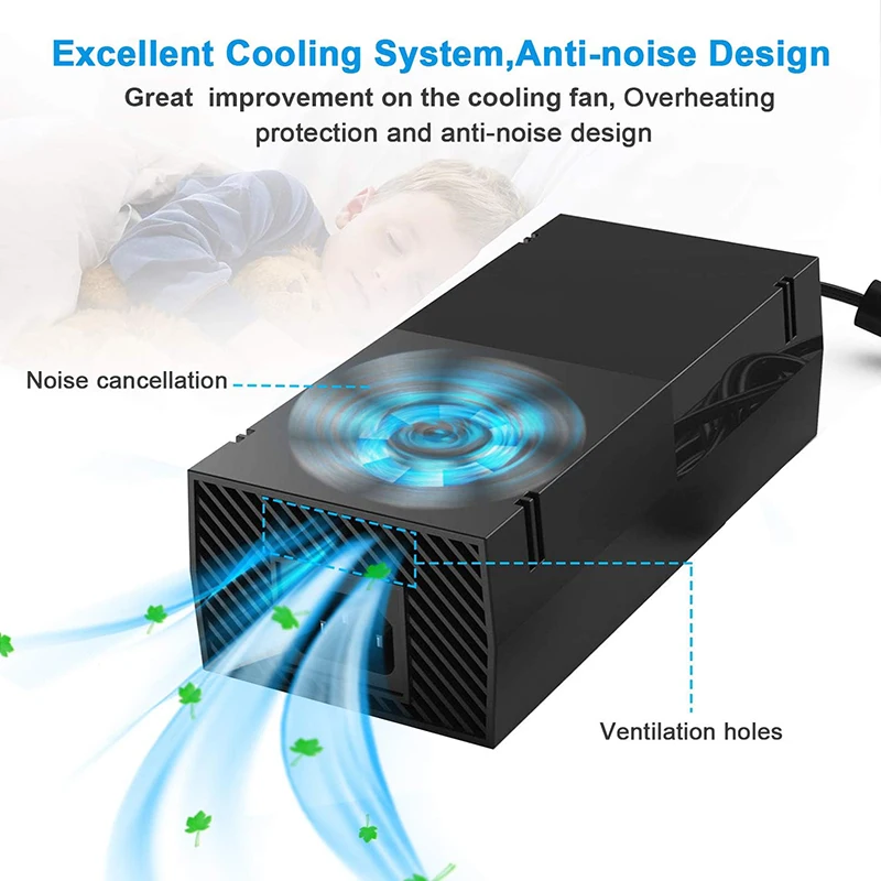 Xbox One Alimentatore Adattatore Ca Caricabatterie Sostutivo 12V 10A Con Cavo Adattatore Di Alimentazione 100-240V Per Xbox One - Foto 5