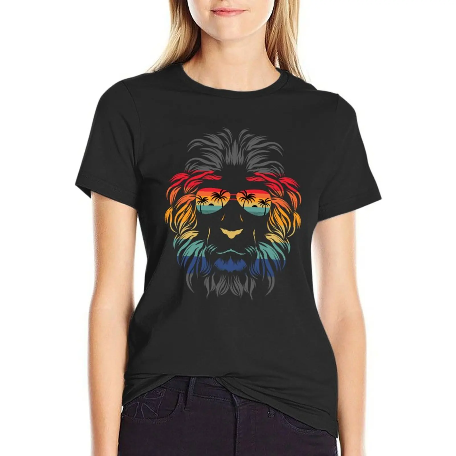 

Lion T-Shirt summer tops female Female clothing fashion woman blouse 2024