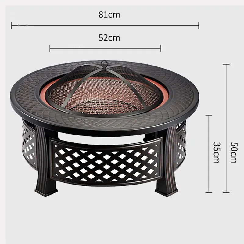 Indoor Charcoal Brazier Grill Stand Home Villa Heating Fire Pits Outdoor Brazier Table Courtyard Barbecue Stove Camping Furnace