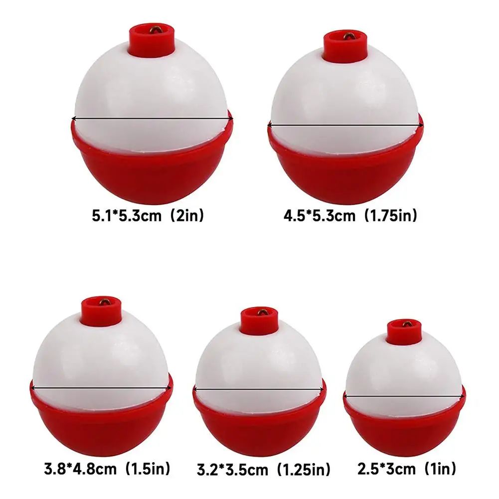 20Pcs 1/1.25/1.5/1.75/2 Inch Round Plastic Fishing Float Fishing