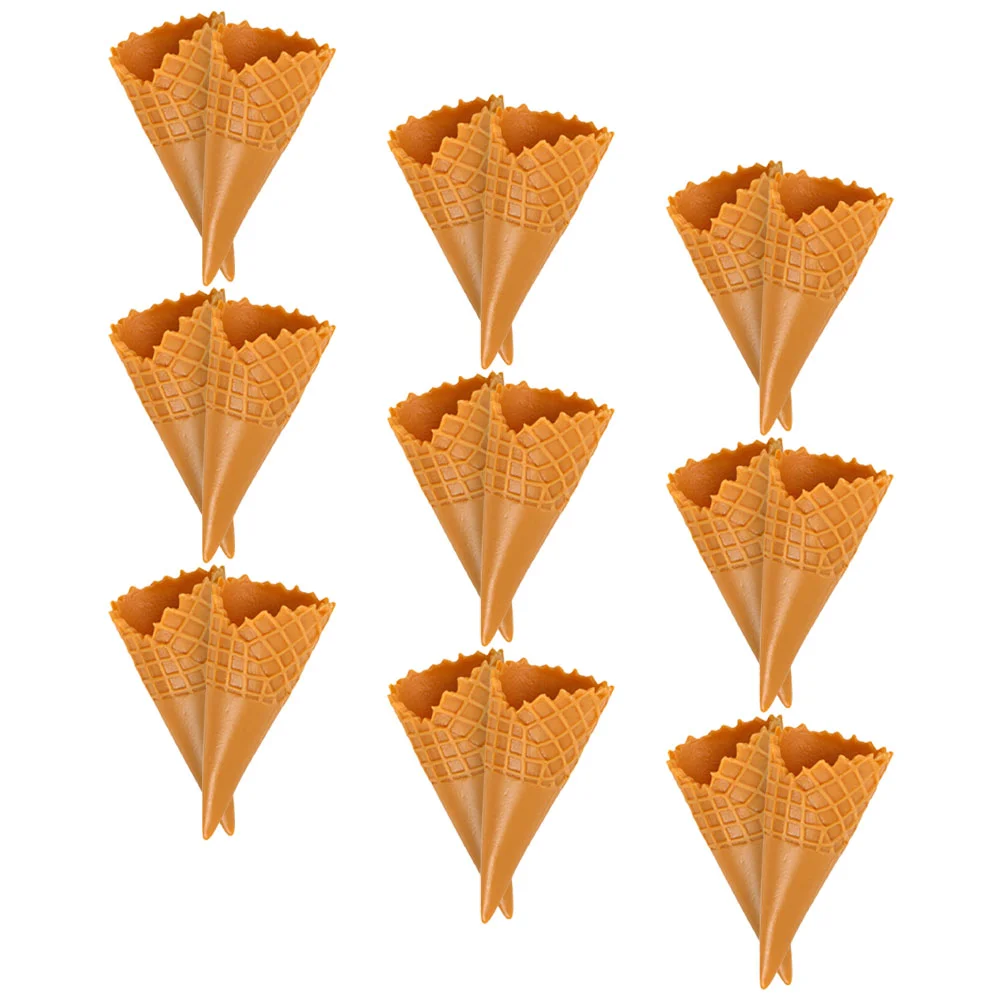 Mini Realistic Artificial Ice Cream Cone Simulation Crisp Cone Model Pretend Play Food Toy