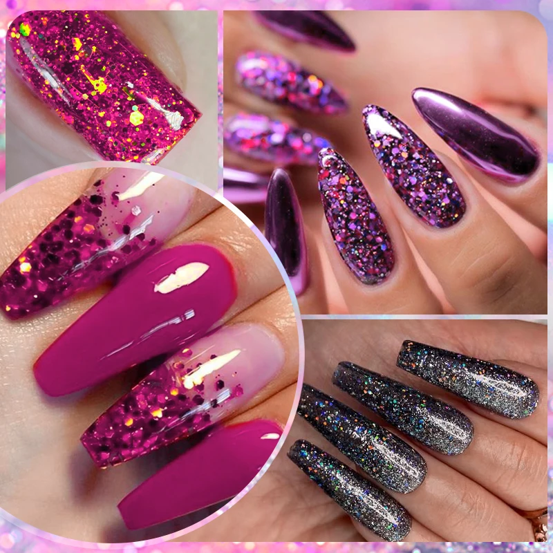 Glitter Acrylic Powder 10g Professional Polymer for French Nail Extension No Need Lamp Cure nail powder acrylic nail powder