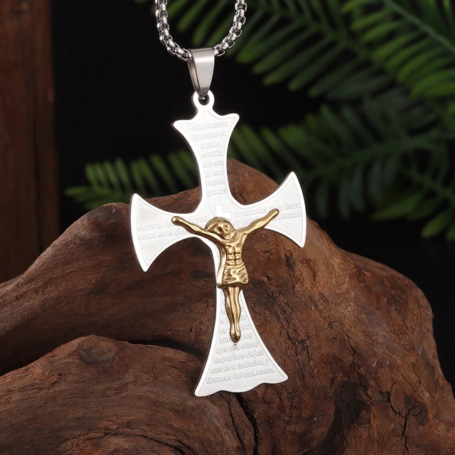 Men Catholic Crucifix Pendant Cross Pendant Necklace