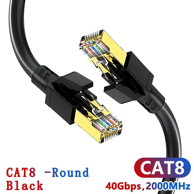 CAT 8 Black Round