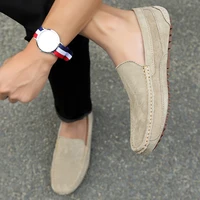 Four Season New Men's Driving Shoes, Niche Casual Men's Shoes, Handmade Slippers, Round Toe Youth Shoe Anti Slip Sole Flat Shoes