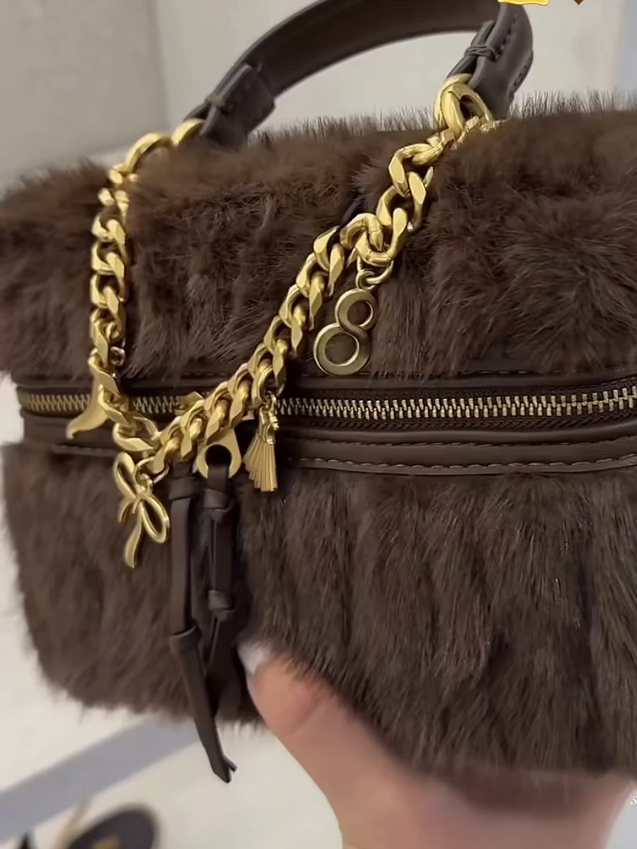 Box Bucket Bag Handbag Autumn And Winter Faux Fur Bags Women Shoulder Crossbody Bag Ladies Plush Hand Bags Bolsa Feminina Sac