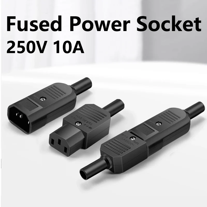 5/20/100PCS C13 C14 lEC Straight Cable Plug Connector 10A250V Female&Male Plug Rewirable Power Connector 3 Pin AC Socket Cable Ties Electric Forklift Plug Connector Aviation Plug Socket Automotive Connectors