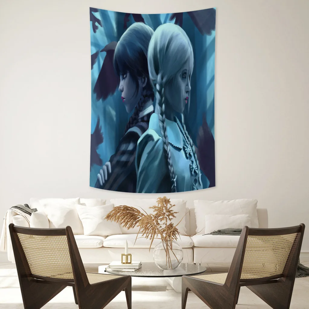 

American TV series Wednesday Girl Addams room decoration cloth carpet yoga mat sheets sofa blanket