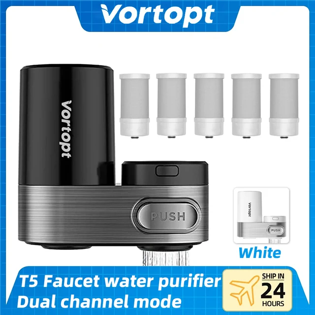 ก๊อกน้ำ Vortopt สำหรับอ่างล้างจาน เครื่องกรองน้ำดื่ม 350 แกลลอน พร้อมไส้กรอง 5 ชั้น สำหรับระบบกรองน้ำ ก๊อกน้ำกรองน้ำ 1