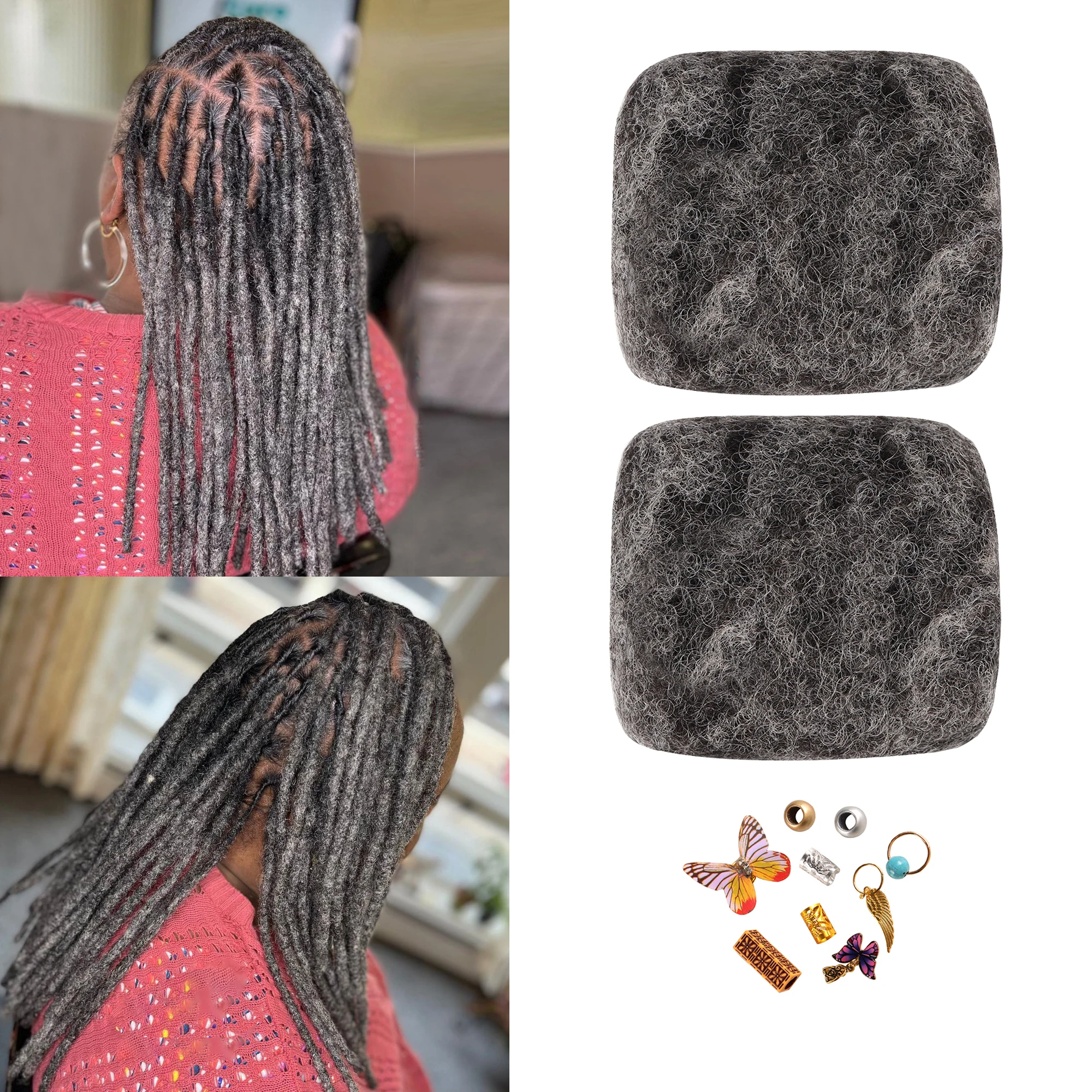 AHVAST Tight Afro Kinky Hair Bulk 100% Human Hiar For Crochet DreadLocks Of Black 8 inch Repair Locs