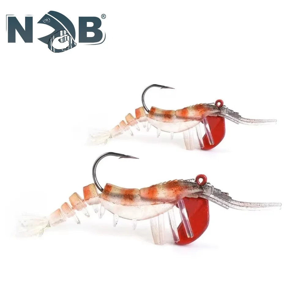 NGB 3PCS 7g 14,5g Jig Kopf Weiche Angeln Lockt Garnelen 7-10cm Tintenfisch Jigging Silikon künstliche Köder Angeln Zubehör
