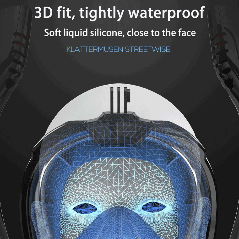 Diving Mask Snorkeling Diving Mask Swimming Goggles Diving Goggles Snorkeling Mask Double Tube Silicone Full Dry Diving Mask Adults Swimming Diving Goggles Self Contained Underwater Breathin