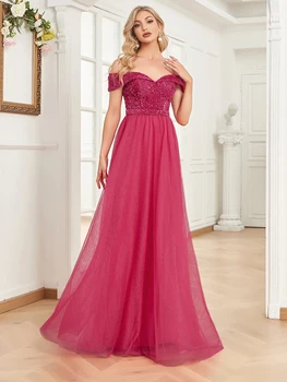 فساتين سهرة رسمية فاخرة بأكمام طويلة ورقبة على شكل حرف v من التل 2025 أنيقة لحفلات الزفاف ترتر للنساء فساتين كوكتيل للحفلات الراقصة 6