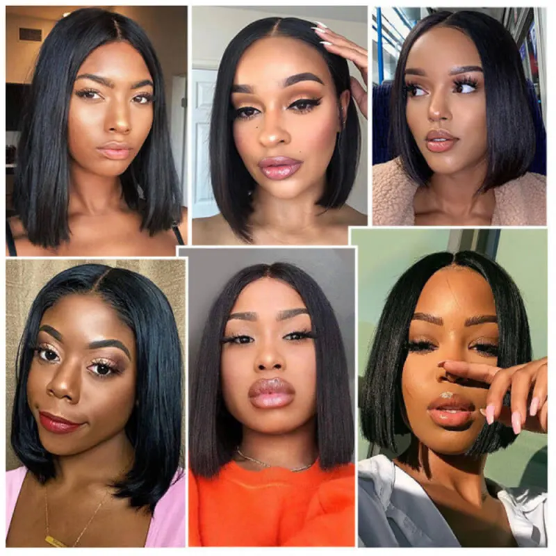 4x4 Bone Straight Lace Closure Wigs BOB Human Hair Wig for Women Lace Front Wigs Brazilian Remy Hair Perruque Cheveux Humains