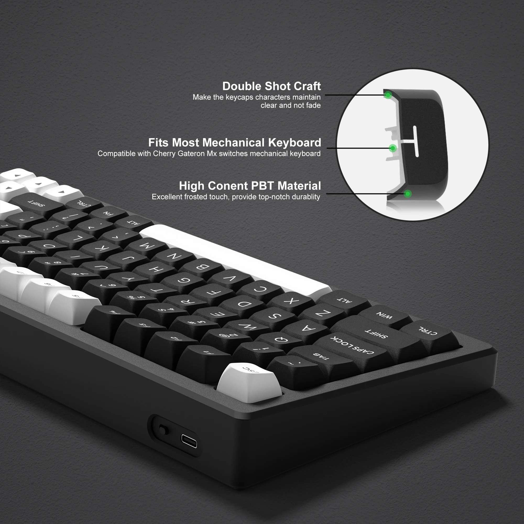 Custom Double Shot Pbt Keycaps Perfil Xvx Teclado Wob Cherry Gateron Interruptor mx Teclados Mecânicos Gaming 189 Chaves - Imagem 2